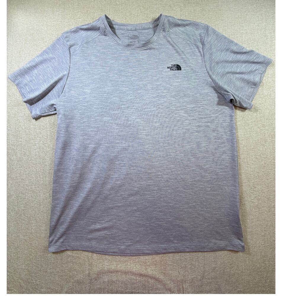 North Face Men's XL Gray Mini Stripe Short Sleeve Outdoor Performance T Shirt